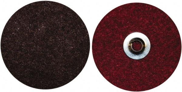 Norton - 4-1/2" Medium Grade Aluminum Oxide Deburring Disc - 5/8-11 Threaded Center Hole, Quick Change Connection, Maroon, 12,000 Max RPM - Americas Industrial Supply
