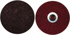 Norton - 4-1/2" Medium Grade Aluminum Oxide Deburring Disc - 5/8-11 Threaded Center Hole, Quick Change Connection, Maroon, 12,000 Max RPM - Americas Industrial Supply