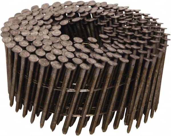 Stanley Bostitch - 13 Gauge 0.099" Shank Diam 2" Long Framing Nails for Power Nailers - Steel, Stainless Steel Finish, Ring Shank, Coil Wire Collation, Round Head, Chisel Point - Americas Industrial Supply
