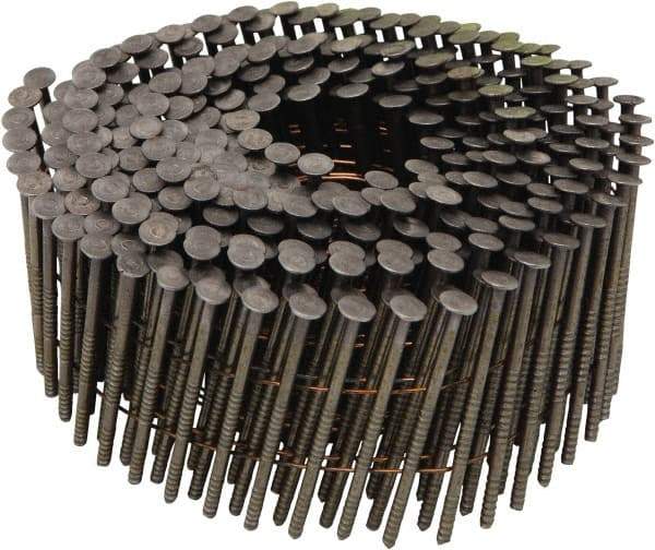 Stanley Bostitch - 13 Gauge 0.099" Shank Diam 2" Long Framing Nails for Power Nailers - Steel, Bright Finish, Ring Shank, Coil Wire Collation, Round Head, Chisel Point - Americas Industrial Supply