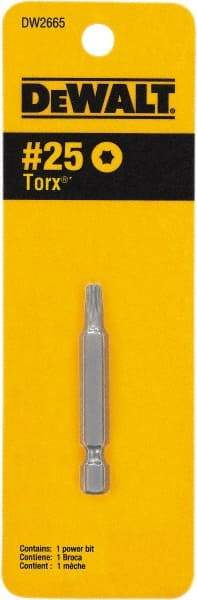 DeWALT - T25 Torx Bit - 1/4" Drive, 1" OAL - Americas Industrial Supply