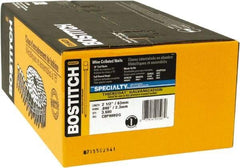 Stanley Bostitch - 13 Gauge 2-1/2" Long Siding Nails for Power Nailers - Steel, Galvanized Finish, Smooth Shank, Coil Wire Collation, Round Head, Blunt Diamond Point - Americas Industrial Supply