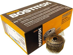 Stanley Bostitch - 13 Gauge 2-3/16" Long Siding Nails for Power Nailers - Steel, Stainless Steel Finish, Ring Shank, Coil Wire Collation, Round Head, Blunt Diamond Point - Americas Industrial Supply