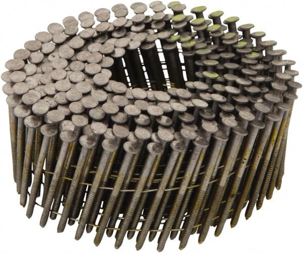 Stanley Bostitch - 13 Gauge 1-3/4" Long Siding Nails for Power Nailers - Steel, Stainless Steel Finish, Ring Shank, Coil Wire Collation, Round Head, Blunt Diamond Point - Americas Industrial Supply