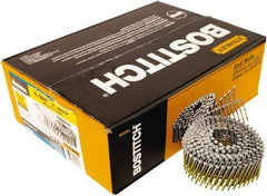 Stanley Bostitch - 14 Gauge 1-3/4" Long Siding Nails for Power Nailers - Steel, Galvanized Finish, Ring Shank, Coil Wire Collation, Round Head, Blunt Diamond Point - Americas Industrial Supply
