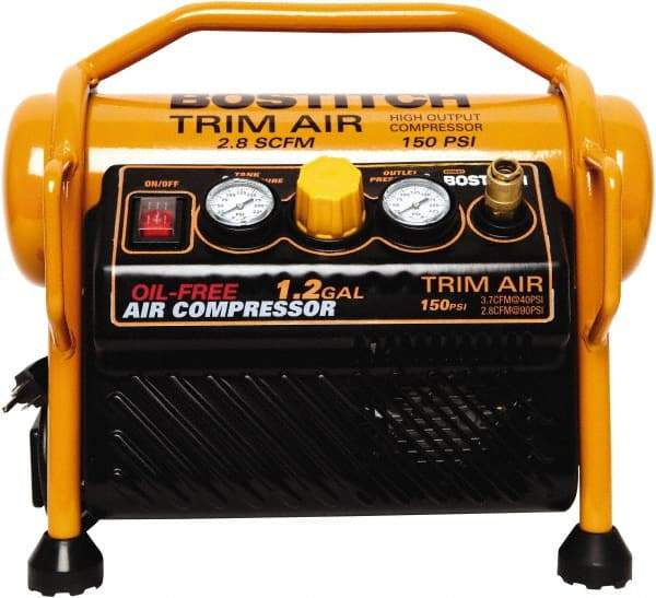 Stanley Bostitch - 1.5 hp, 2.80 CFM, Trim Air Compressor - 1.2 Gal Tank, 12 Amp, 120 psi, 110 AC - Americas Industrial Supply