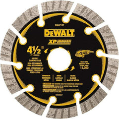 DeWALT - 4-1/2" Diam, 5/8" Arbor Hole Diam, 10 Tooth Wet & Dry Cut Saw Blade - Diamond Matrix, Fast Cutting Action, Standard Round Arbor - Americas Industrial Supply