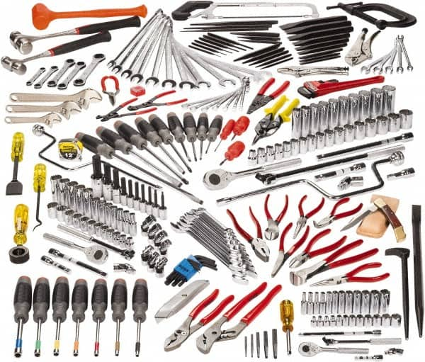 Proto - 229 Piece 1/4, 3/8 & 1/2" Drive Master Tool Set - Comes in Top Chest - Americas Industrial Supply