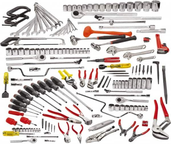 Proto - 164 Piece 1/4, 3/8, 1/2 & 3/4" Drive Master Tool Set - Comes in Roller Cabinet - Americas Industrial Supply