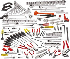 Proto - 164 Piece 1/4, 3/8, 1/2 & 3/4" Drive Master Tool Set - Comes in Roller Cabinet - Americas Industrial Supply