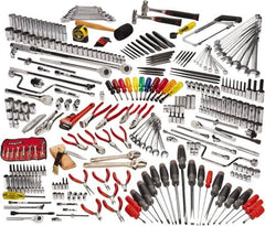 Proto - 334 Piece 1/4, 3/8 & 1/2" Drive Master Tool Set - Comes in Roller Cabinet - Americas Industrial Supply