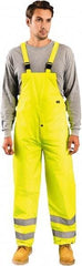 OccuNomix - Size L, High Visibility Yellow, Rain Bib Overall - 46" Chest, 1 Pocket, Open Ankle - Americas Industrial Supply