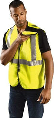 OccuNomix - Size 3XL Flame Resistant/Retardant Yellow Solid Breakaway Vest - 52 to 54" Chest, ANSI 107-2015, ASTM F1506, ATPV=7.1 cal/Sq cm, NFPA 70E/HRC=1, Hook & Loop Closure, Polyester Blend - Americas Industrial Supply