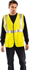 OccuNomix - Size 5XL Flame Resistant/Retardant Yellow Solid General Purpose Vest - 60 to 62" Chest, ANSI 107-2015, NFPA 2112, ASTM F1506, ATPV=8.6 cal/Sq cm, NFPA 70E/HRC=2, Hook & Loop Closure, 1 Pocket, Modacrylic/Aramid Blend - Americas Industrial Supply