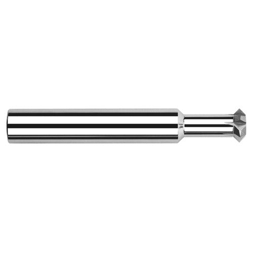 Double Angle Shank Cutters - 0.1875″ (3/16″) Cutter Diameter × 0.1130″ Width × 0.7500″ (3/4″) Neck Length Carbide Double Angle Shank Cutter, 4 Flutes