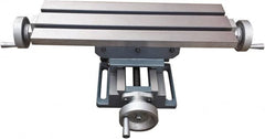 Interstate - 6-1/8" Table Width x 18-5/8" Table Length, 9" Cross Travel x 13" Longitudinal Travel, Slide Machining Table - 5.28" Overall Height, Two 1/2" Longitudinal T Slots - Americas Industrial Supply