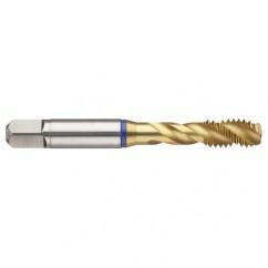 1/4-28 2B 3-Flute PM Cobalt Blue Ring Semi-Bottoming 40 degree Spiral Flute Tap-TiN - Americas Industrial Supply