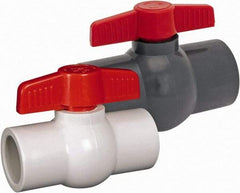 Hayward - 2" Pipe, Full Port, PVC Miniature Ball Valve - Inline - One Way Flow, Socket Ends, Tee Handle, 150 WOG - Americas Industrial Supply