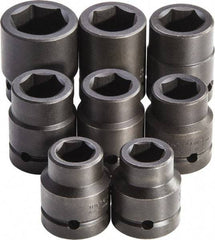 Proto - 8 Piece 1" Drive Full Polish Finish Deep Well Impact Socket Set - 6 Points, 7/8" to 1-1/2" Range, Inch Measurement Standard - Americas Industrial Supply