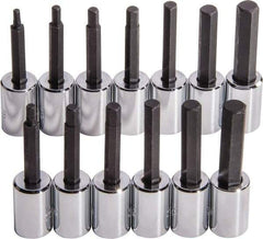 Proto - 13 Piece 3/8" Drive Standard Socket Set - 6 & 12 Points, 3/8 to 3/8", 4 to 10mm, Inch/Metric Measurement Standard - Americas Industrial Supply