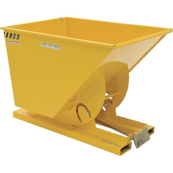 Vestil - 590 Lb Load Capacity, 1 Cu Yd, Steel Self-Dumping Hopper - 41-9/16" Wide x 61-1/8" Long x 42-3/4" High, Yellow - Americas Industrial Supply