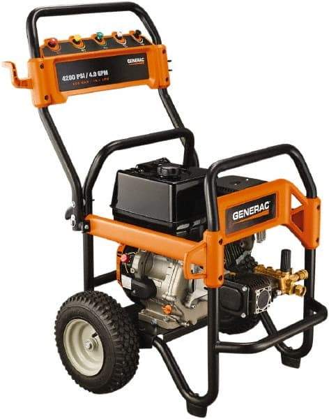 Generac Power - Gas, 12.3 hp, 4,200 psi, 4 GPM, Cold Water Pressure Washer - Annovi Reverberi\x99 Triplex Pump, 35' x 420" Hose - Americas Industrial Supply