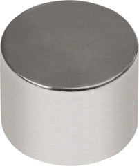 Mag-Mate - 3/8" Diam x 3/8" High Neodymium Rare Earth Magnet - 7.96 Lb Max Capacity, 180°F Max, Nickel Plated - Americas Industrial Supply