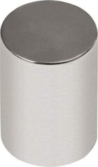 Mag-Mate - 1/4" Diam x 1/2" High Neodymium Rare Earth Magnet - 3.87 Lb Max Capacity, 180°F Max, Nickel Plated - Americas Industrial Supply