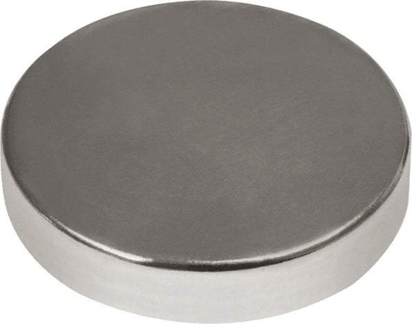 Mag-Mate - 3/4" Diam x 1/8" High Neodymium Rare Earth Magnet - 18 Lb Max Capacity, 180°F Max, Nickel Plated - Americas Industrial Supply