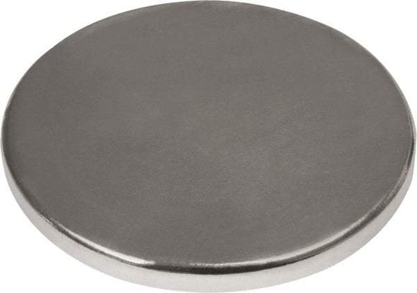 Mag-Mate - 3/4" Diam x 1/16" High Neodymium Rare Earth Magnet - 15.3 Lb Max Capacity, 180°F Max, Nickel Plated - Americas Industrial Supply