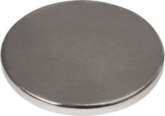 Mag-Mate - 3/4" Diam x 1/16" High Neodymium Rare Earth Magnet - 15.3 Lb Max Capacity, 180°F Max, Nickel Plated - Americas Industrial Supply