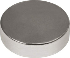 Mag-Mate - 1/2" Diam x 3/16" High Neodymium Rare Earth Magnet - 9.3 Lb Max Capacity, 180°F Max, Nickel Plated - Americas Industrial Supply