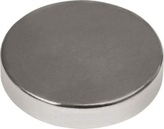 Mag-Mate - 1/2" Diam x 1/8" High Neodymium Rare Earth Magnet - 7.7 Lb Max Capacity, 180°F Max, Nickel Plated - Americas Industrial Supply