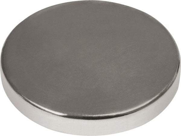 Mag-Mate - 1" Diam x 3/16" High Neodymium Rare Earth Magnet - 38.4 Lb Max Capacity, 180°F Max, Nickel Plated - Americas Industrial Supply