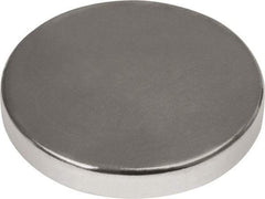 Mag-Mate - 1" Diam x 3/16" High Neodymium Rare Earth Magnet - 38.4 Lb Max Capacity, 180°F Max, Nickel Plated - Americas Industrial Supply