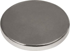 Mag-Mate - 1" Diam x 1/8" High Neodymium Rare Earth Magnet - 37.3 Lb Max Capacity, 180°F Max, Nickel Plated - Americas Industrial Supply