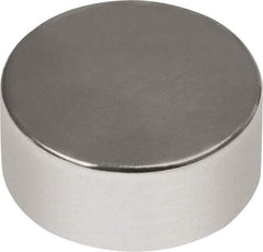 Mag-Mate - 3/4" Diam x 3/8" High Neodymium Rare Earth Magnet - 24 Lb Max Capacity, 180°F Max, Nickel Plated - Americas Industrial Supply