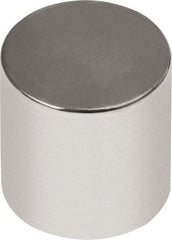 Mag-Mate - 3/8" Diam x 1/2" High Neodymium Rare Earth Magnet - 8.5 Lb Max Capacity, 180°F Max, Nickel Plated - Americas Industrial Supply