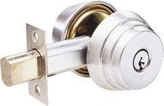 Arrow Lock - 1-3/8 to 1-3/4" Door Thickness, Satin Chrome Finish, Double Cylinder Deadbolt - Americas Industrial Supply