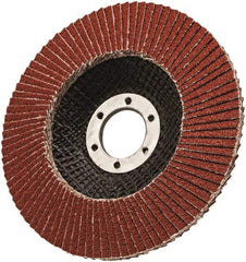 3M - 40 Grit, 4-1/2" Disc Diam, 7/8" Center Hole, Type 29 Ceramic Flap Disc - 13,300 Max RPM, Cloth Backing, Arbor Attaching System, Coated - Americas Industrial Supply