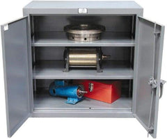 Strong Hold - 2 Shelf Locking Storage Cabinet - Steel, 36" Wide x 18" Deep x 30" High, Dark Gray - Americas Industrial Supply