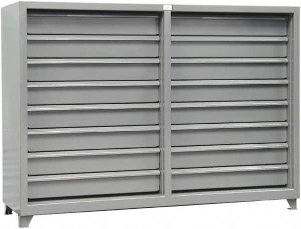 Strong Hold - 16 Drawer, Modular Storage Cabinet - Steel, 82" Wide x 26" Deep x 59" High, Dark Gray - Americas Industrial Supply