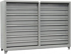 Strong Hold - 16 Drawer, Modular Storage Cabinet - Steel, 82" Wide x 26" Deep x 59" High, Dark Gray - Americas Industrial Supply