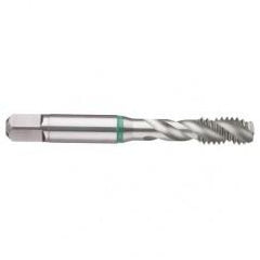 M8x1.25 6H 3-Flute Cobalt Green Ring Semi-Bottoming 40 degree Spiral Flute Tap-Bright - Americas Industrial Supply