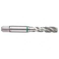 1-12 2B 4-Flute Cobalt Green Ring Semi-Bottoming 40 degree Spiral Flute Tap-Bright - Americas Industrial Supply
