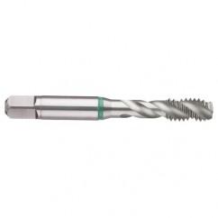 M16x2.0 6H 4-Flute Cobalt Green Ring Semi-Bottoming 40 degree Spiral Flute Tap-Bright - Americas Industrial Supply
