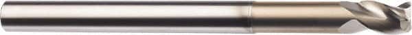 SGS - 1/2", 3 Flute, Single End, Solid Carbide, 0.015" Corner Radius End Mill - 5" OAL, 38° Helix, Right Hand Flute, 5/8" LOC, Right Hand Cut, 3-3/8" Extended Reach - Americas Industrial Supply