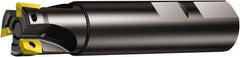 Sandvik Coromant - 1-1/2" Cut Diam, 10.0076mm Max Depth of Cut, 1-1/4" Shank Diam, 4" OAL, Indexable Square Shoulder Ramping End Mill - R390-11.. Inserts, Weldon Shank, 90° Lead Angle, Through Coolant, Series CoroMill 390 - Americas Industrial Supply
