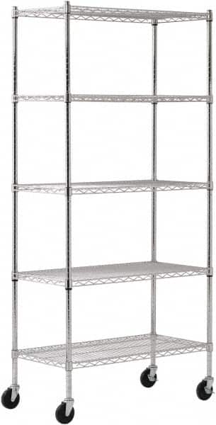 Sandusky Lee - 5 Shelf Wire Shelving Unit - 36" Wide x 18" Deep x 72" High, - Americas Industrial Supply