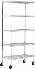 Sandusky Lee - 5 Shelf Wire Shelving Unit - 36" Wide x 18" Deep x 72" High, - Americas Industrial Supply